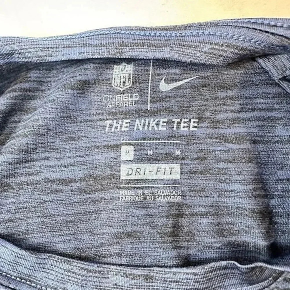 NEW Nike Dri-FIT NFL Dallas Cowboys Velocity Performance Tee Heather Navy Mens M - Picture 9 of 10